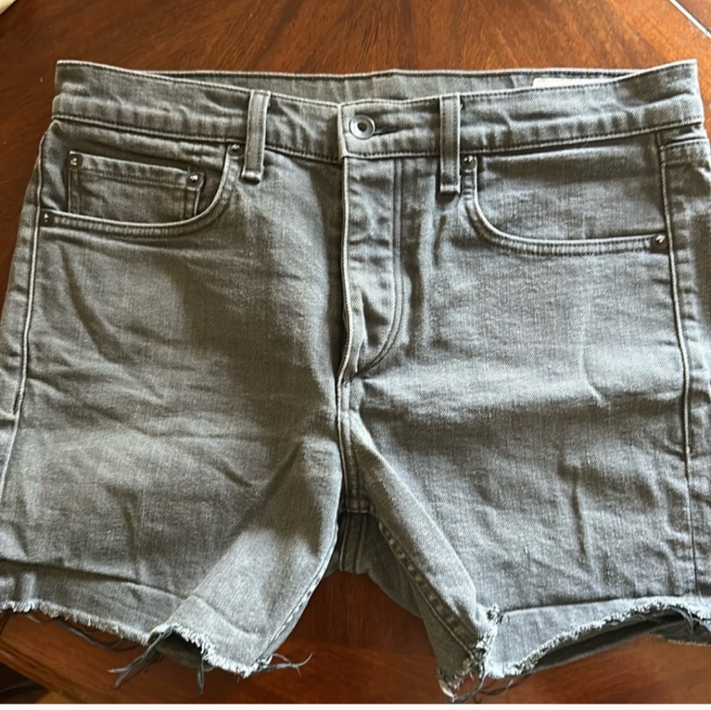 Rag & Bone Gray Frayed Cut Offs Denim Shorts